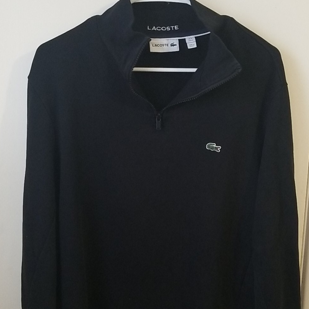 Black Lacoste XL(6) half zip pullover